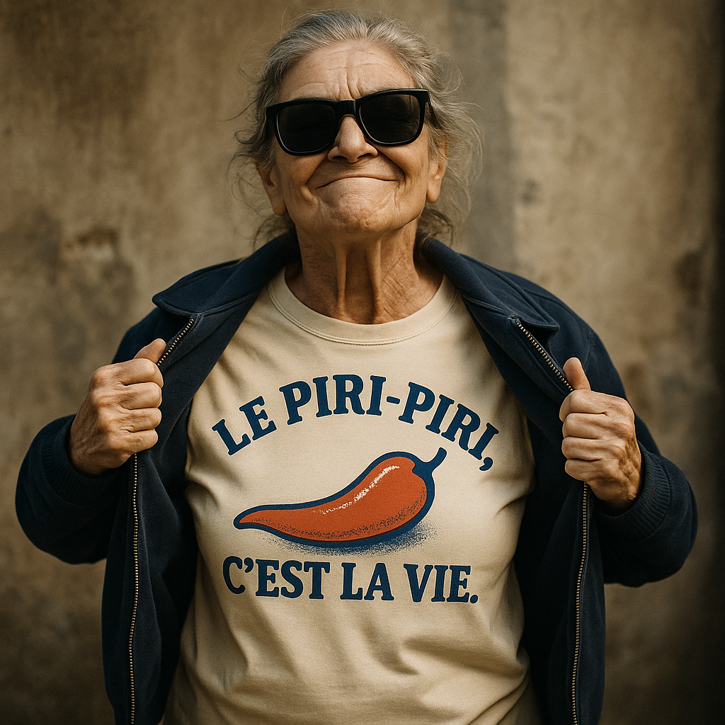 Portuguese humor posters featuring sardines, pastel de nata, bifana and piri-piri food illustrations