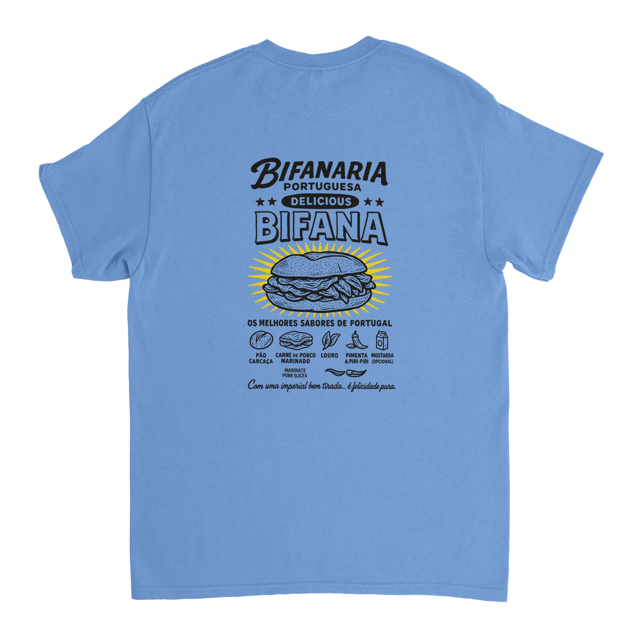 bifana recepy  blue t shirt ingredients funny portuguese foodie shirt 