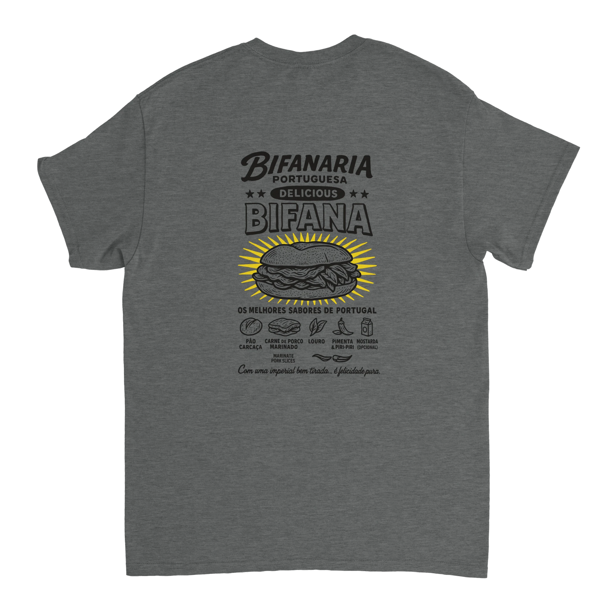 bifana recepy  grey t shirt ingredients funny portuguese foodie shirt 