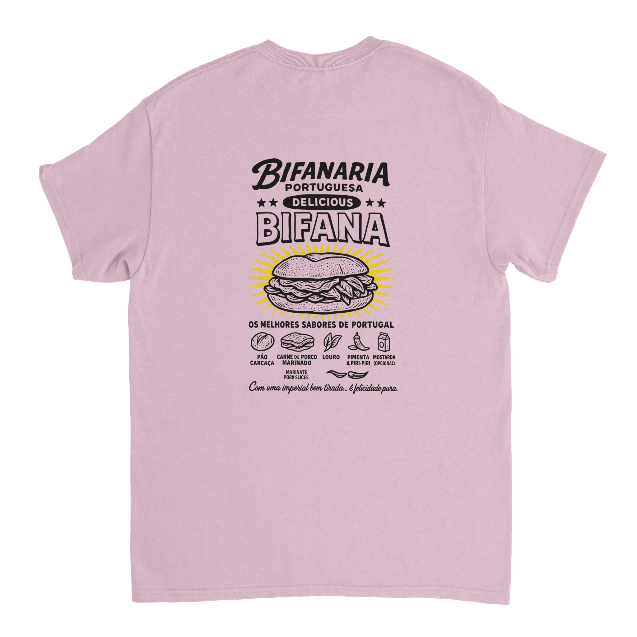 bifana recepy  pink t shirt ingredients funny portuguese foodie shirt 