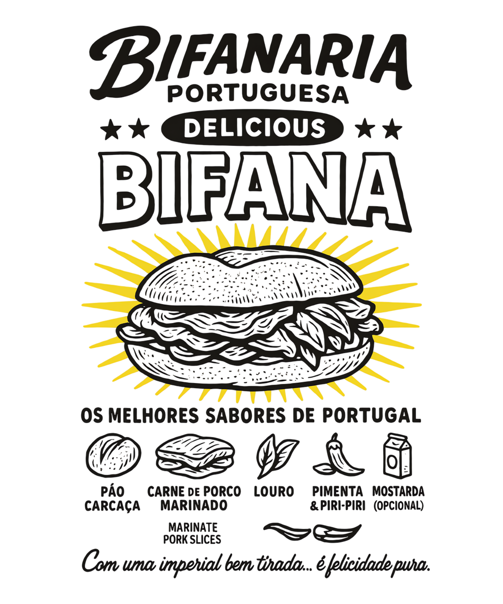 bifana recepy  t shirt ingredients funny portuguese foodie shirt 
