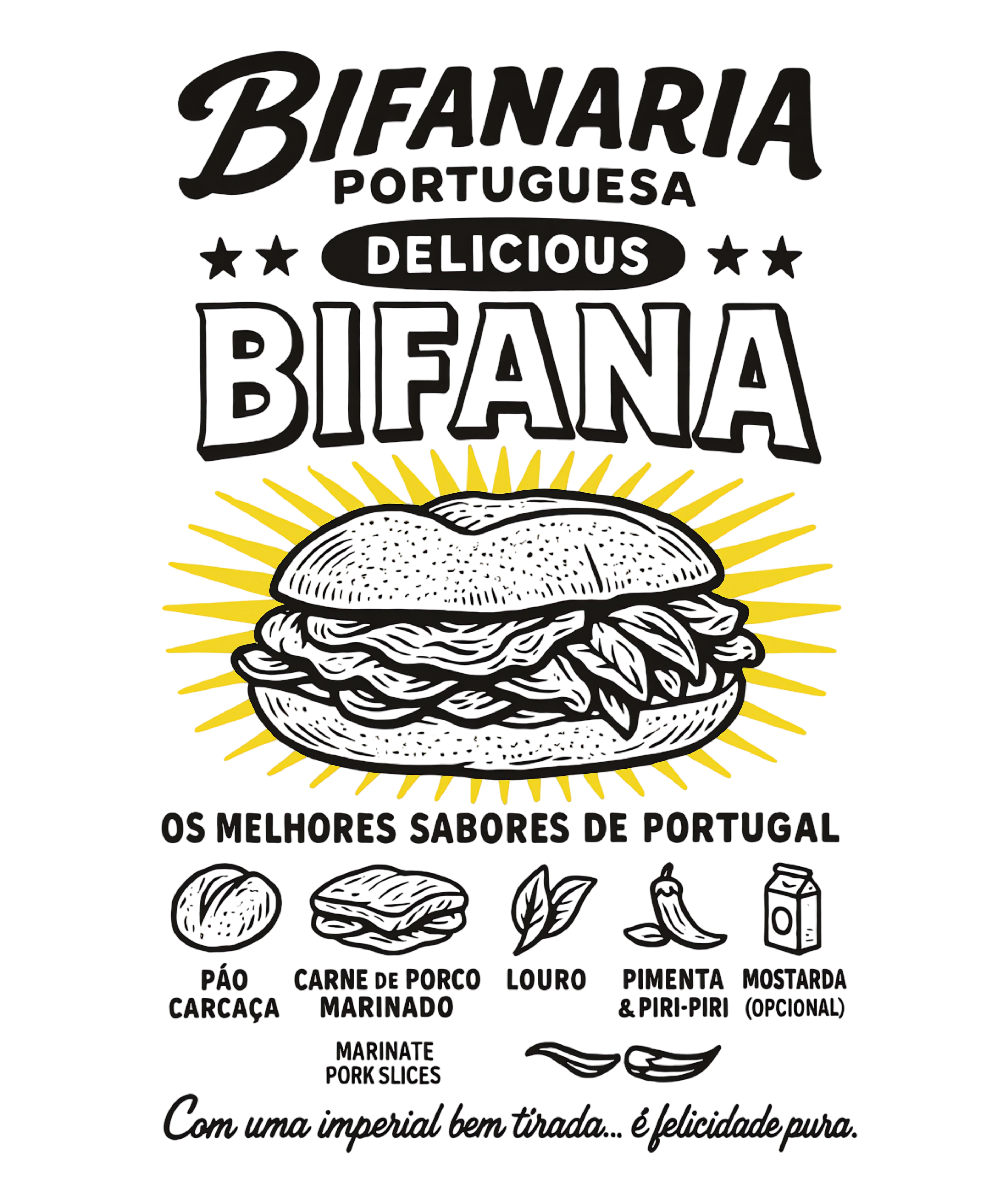 bifana recepy  t shirt ingredients funny portuguese foodie shirt 
