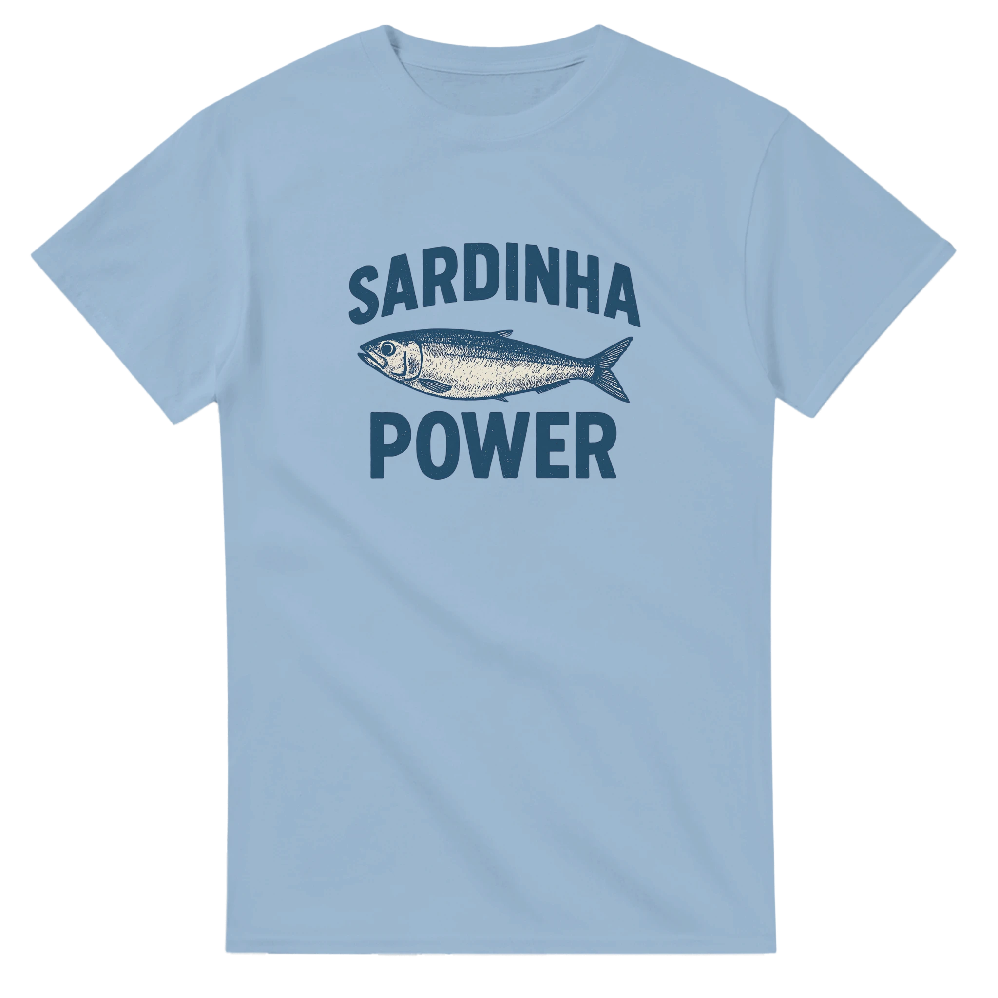 blue sardinha power humour portugal shirt