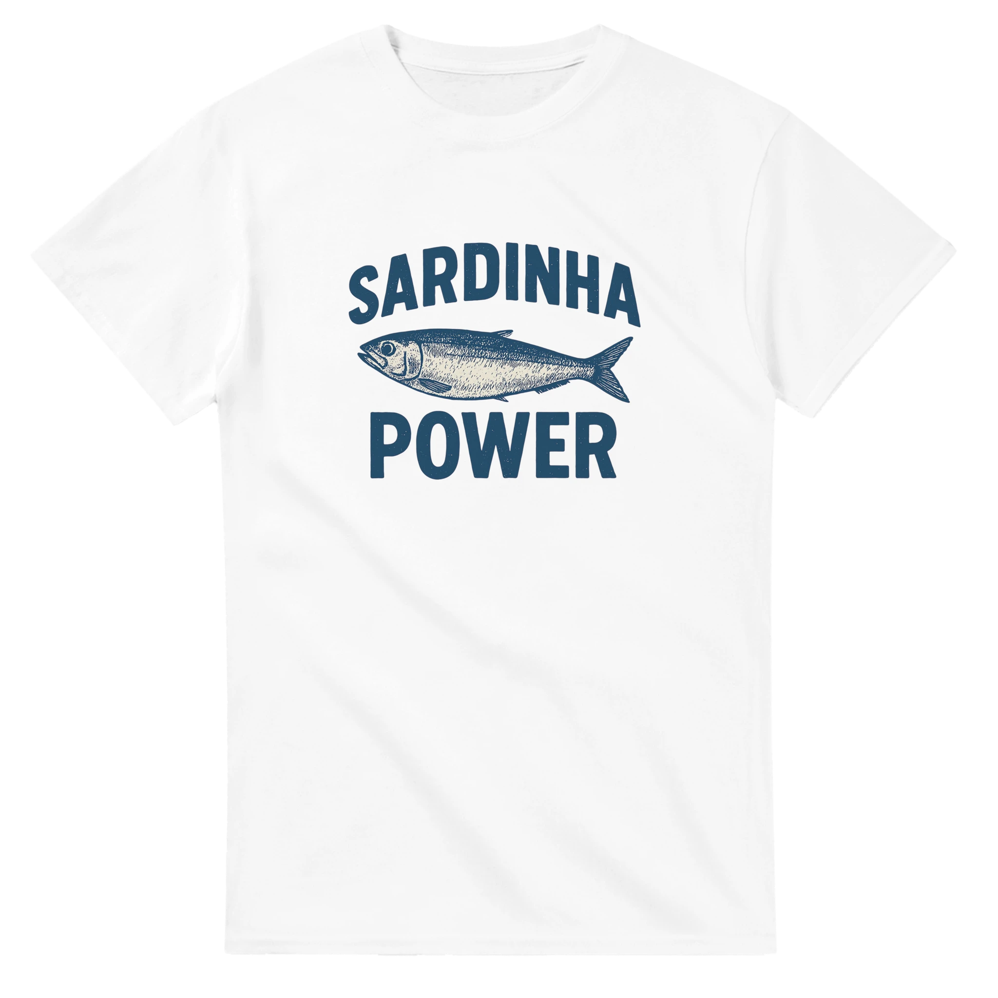 blue sardinha power humour portugal shirt